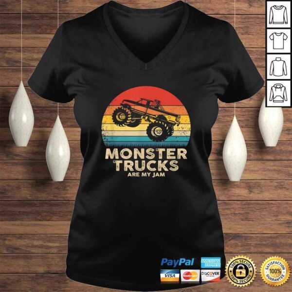 Cool Vintage Monster Truck Are My Jam Retro SunseGift TShirt - Image 2