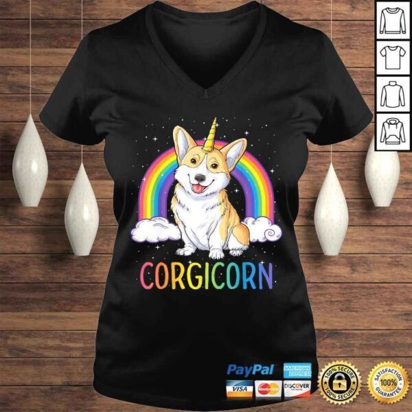 Corgicorn Corgi Unicorn Shirt Girls Space Galaxy Rainbow TShirt - Image 2