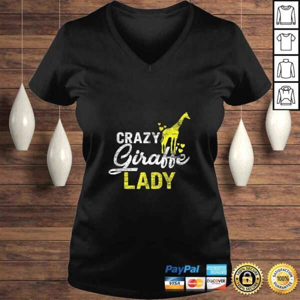 Crazy Giraffe Lady Vintage Zoo Keeper Girls Women Giraffe Shirt - Image 2