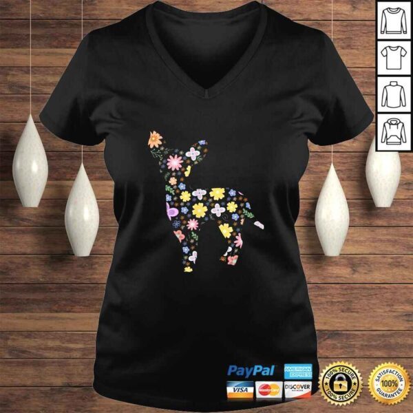 Cute Chihuahua Dog Lover Silhouette Gift Owner V-Neck T-Shirt - Image 2