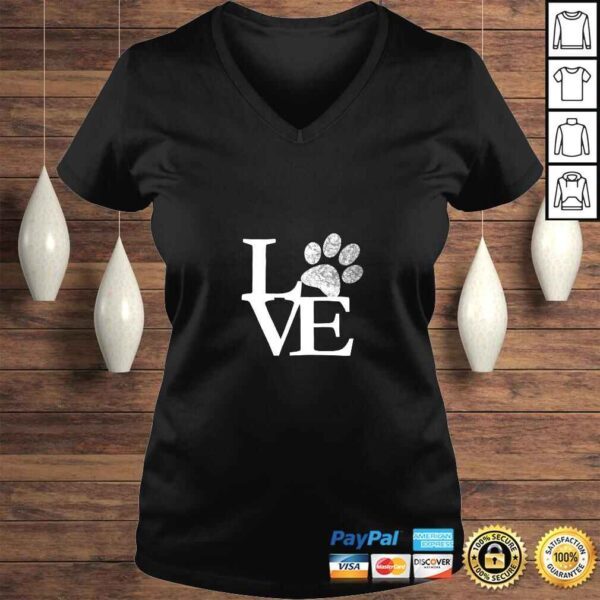 Cute Dog Paw Print Love Shirt - Image 2