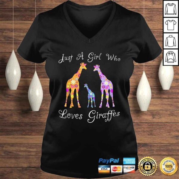 Cute Floral Giraffe Animal Lover Gifts For Women & Girls Shirt - Image 2