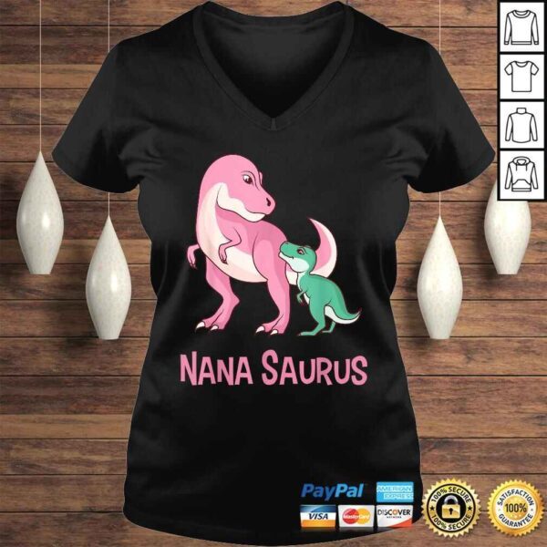 Cute Nana Saurus Nanasaurus Dinosaur Gift for Grandmother Shirt - Image 2