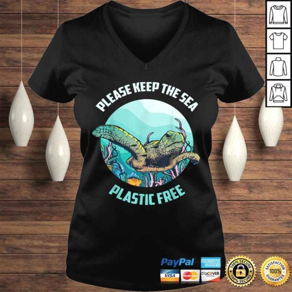 Cute Please Keep The Sea Plastic Free Shirt Environment Gift - Image 2