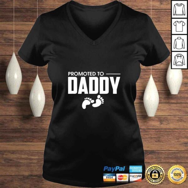 Cute Promoted To Daddy Pregnancy Announcement Fatherhood Tee T-Shirt - Image 2