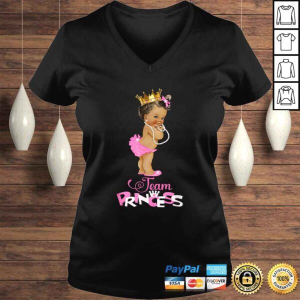 Cute Team Princess Ethnic Team Girl Baby Gender Reveal V-Neck T-Shirt - Image 2