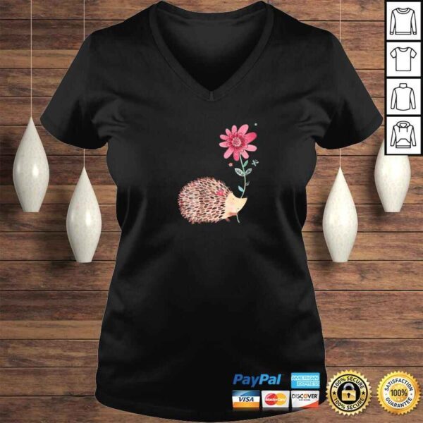 Cute Vintage Hedgehog & Flower ArShirt & Gift - Image 2