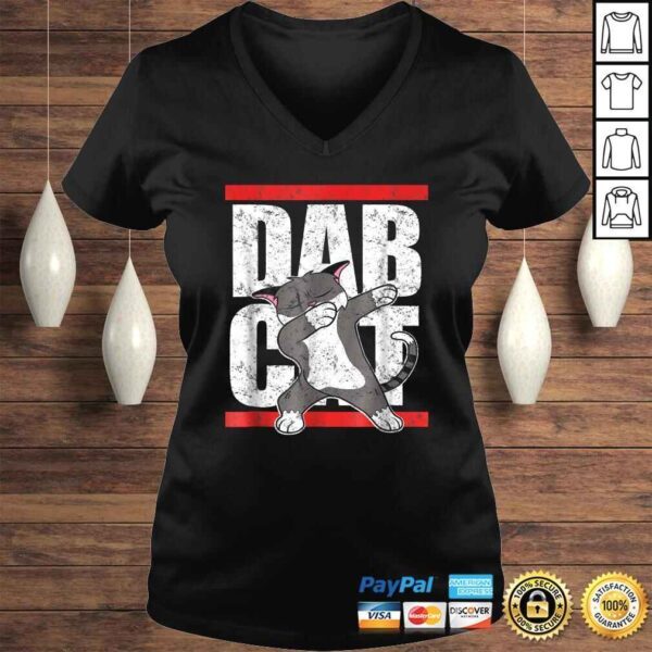 Dab CaShirt Dabbing Kitty Feline Pet Distressed Tee - Image 2