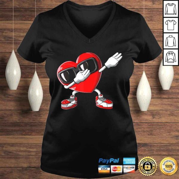 Dabbing Heart Valentines Day Boys Kids Love Dab Dance Shirt - Image 2