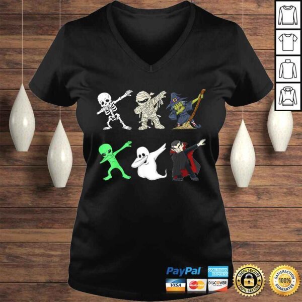 Dabbing Skeleton And Monsters Halloween Dracula Boys Kids TShirt - Image 2