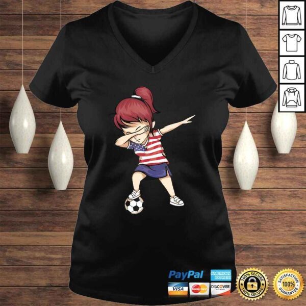 Dabbing Soccer Girl United States Jersey Shirt USA Football - Image 2