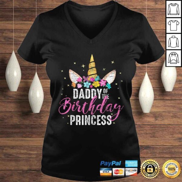 Daddy Of The Birthday Princess Father Gift Unicorn Birthday Shirt - Image 2