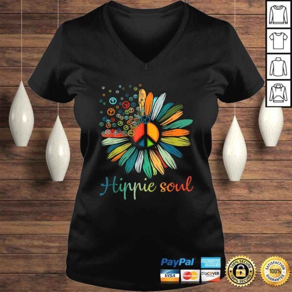 Daisy Peace Sign Hippie Soul Shirt Flower Lovers Tee T-Shirt - Image 2