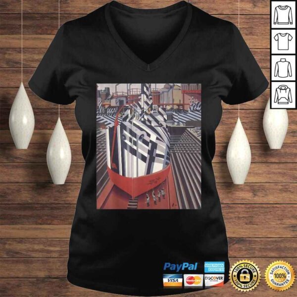 Dazzle-ships in Drydock Liverpool Edward Wadsworth Art Deco TShirt Gift - Image 2