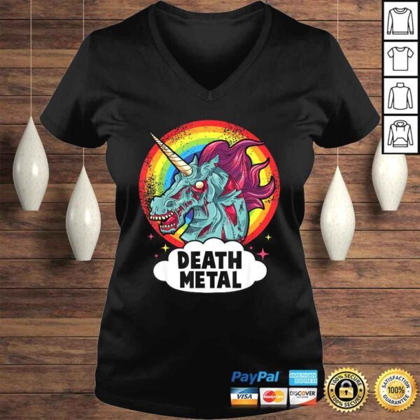 Death Metal Unicorn Rainbow Rocker Emo Zombie. Gift Top - Image 2