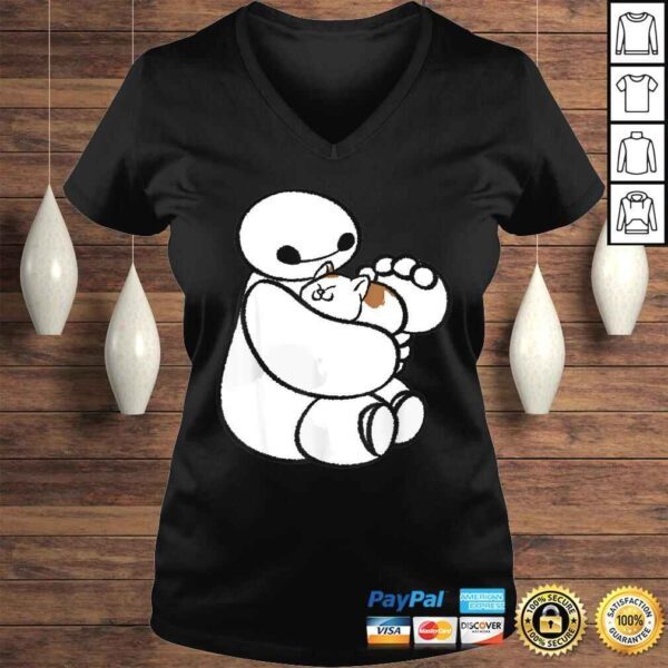 Disney Big Hero 6 Baymax Cat Cute PortraiV-Neck T-Shirt - Image 2