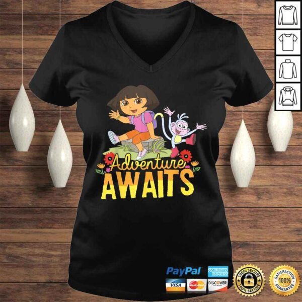 Dora The Explorer Adventure Awaits Dora and Boots PortraiV-Neck T-Shirt - Image 2