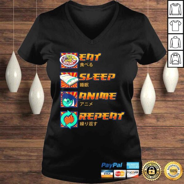 Eat Sleep Anime Repeat Cute Anime Obsessed V-Neck T-Shirt - Image 2