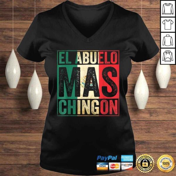 El Abuelo Mas Chingon  Funny Mexican Vintage Grandpa Gift TShirt - Image 2