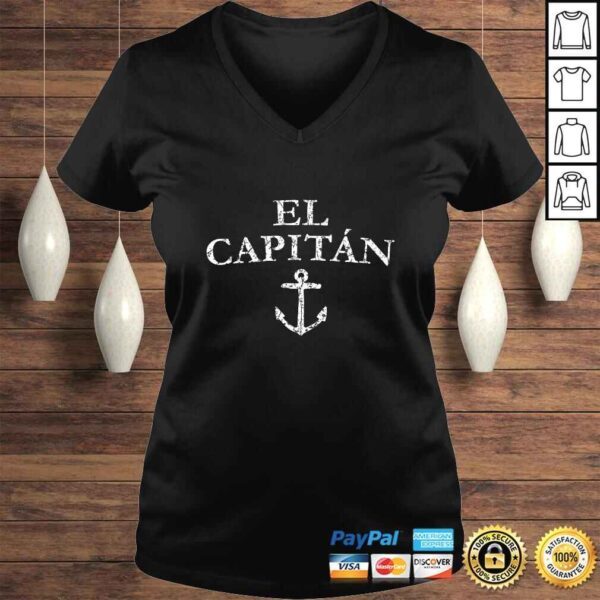 El Capitan Captain Anchor Boat & Sail Gift TShirt - Image 2