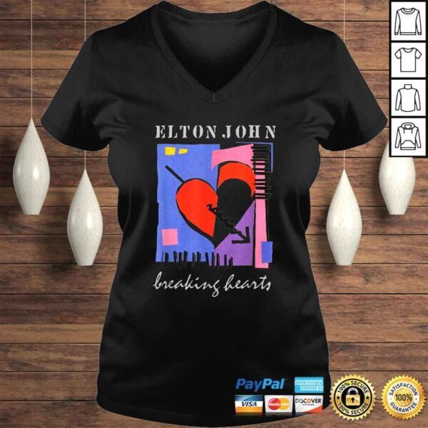 Elton John Official Retro Breaking Hearts T-shirt - Image 2