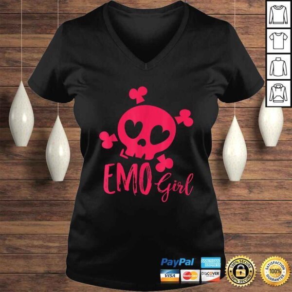 Emo Girl Pink Skull Emo Goth Music Teens Emotional Shirt - Image 2