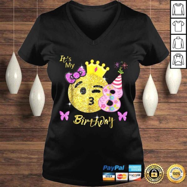 Emoji Birthday Shirt For Girls OMG It's My 8th Birthday tee - Image 2