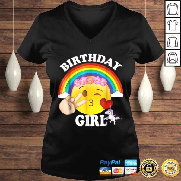 Emoji Birthday Shirt For Girls Unicorn Rainbow Heart Kiss - Image 2