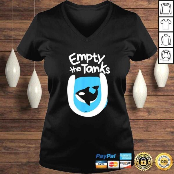 Empty The Tanks Killer Whale Orca Preservation V-Neck T-Shirt - Image 2