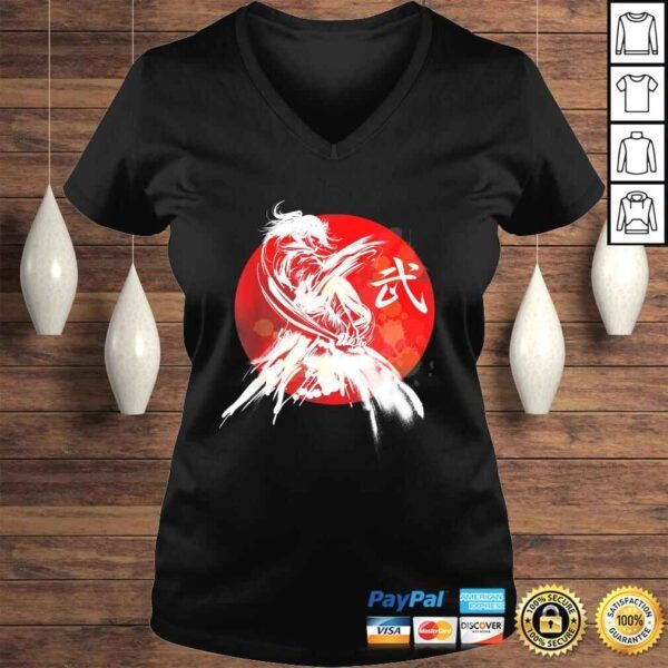 Female Samurai Japanese Warrior Retro Japan Calligraphy ArT-shirt - Image 2