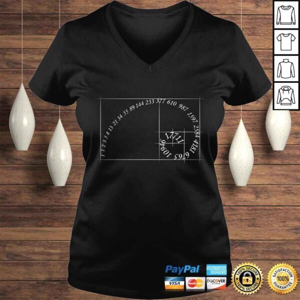 Fibonacci golden ratio spiral design for geometry lovers Shirt - Image 2