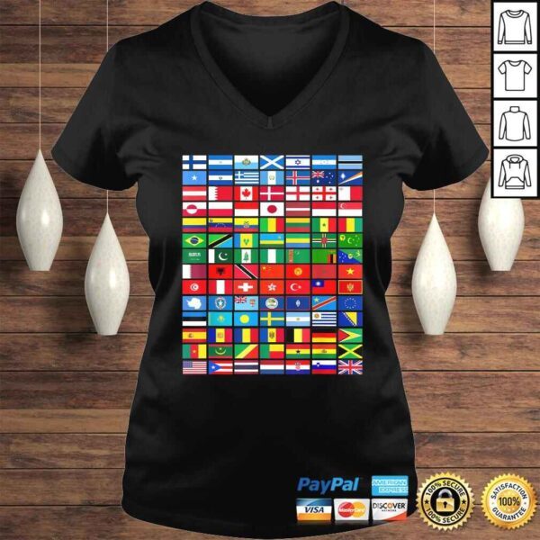 Flags of the Countries of the World,International V-Neck T-Shirt - Image 2