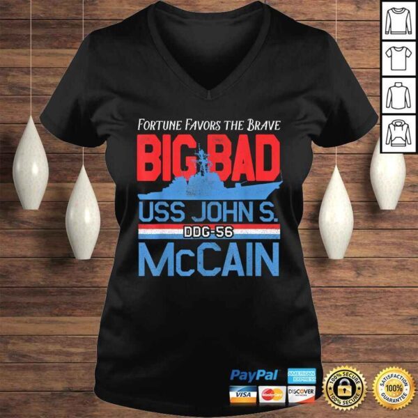 Fortune Favors the Brave DDG-56 USS John S. McCain TShirt Gift - Image 2