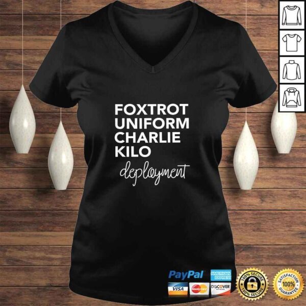 Foxtrot Uniform Charlie Kilo Military Deployment V-Neck T-Shirt - Image 2