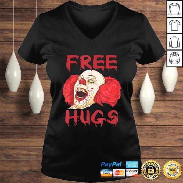 Free Hugs Halloween Evil Killer Scary Clown Horror Shirt - Image 2