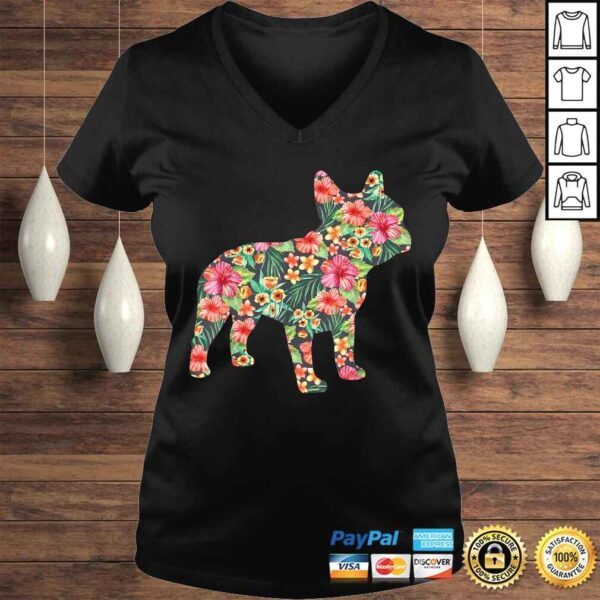 French Bulldog Flower Shirt Floral Frenchie Dog Silhouette - Image 2