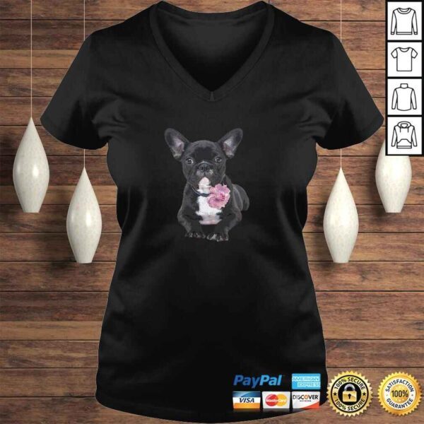 French Bulldog Hoodie for Women Men Frenchie Flower - Image 2