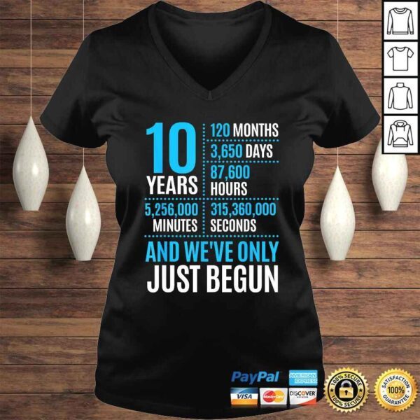 Funny 10 Year Anniversary Shirt Couple Her or Him Wedding T-shirt - Image 2