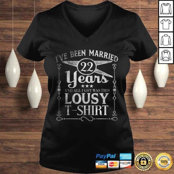 Funny 22nd Year Anniversary Shirt Twenty-second Wedding Married 22 Gift TShirt - Image 2