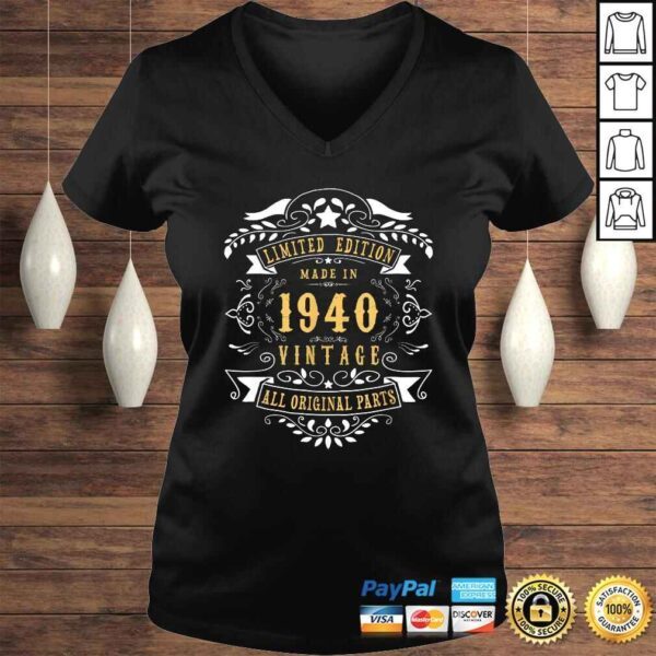 Funny 80 Years Old Made in 1940 Vintage 80th Birthday Gift Idea Tee T-Shirt - Image 2