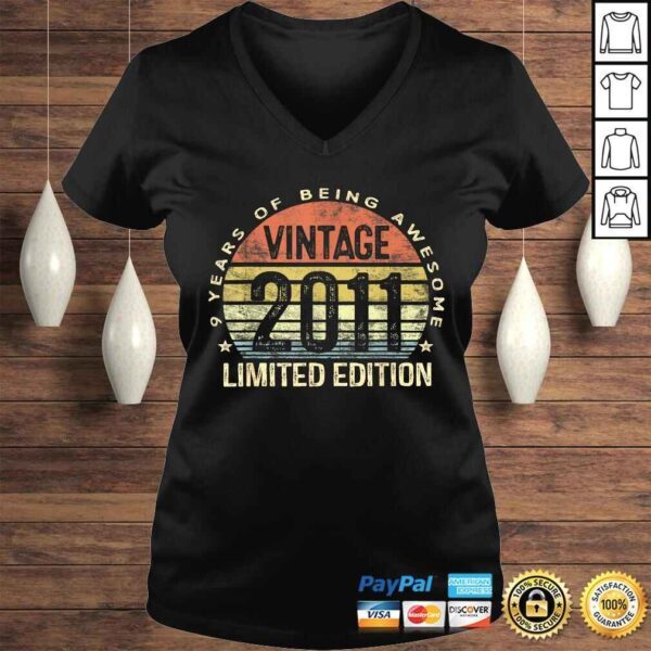 Funny 9 Year Old Gifts Vintage 2011 Limited Edition 9th Birthday T-shirt - Image 2