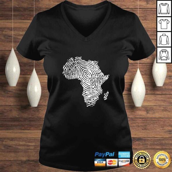 Funny Africa DNA Fingerprint - Africa Map Thumbprint Black Pride TShirt - Image 2