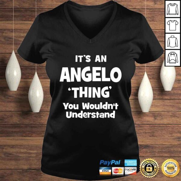 Funny Angelo Thing Name Funny V-Neck T-Shirt - Image 2