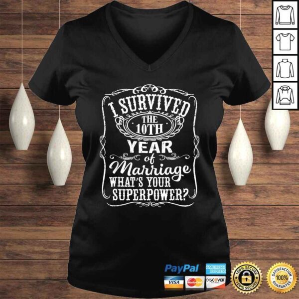 Funny Anniversary Gift 10th - 10 years Wedding Marriage T-shirt - Image 2