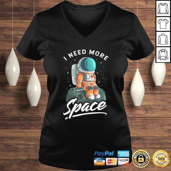 Funny Astronaut I Need More Space Asteroid Funny Graphic Tee Shirt - Image 2