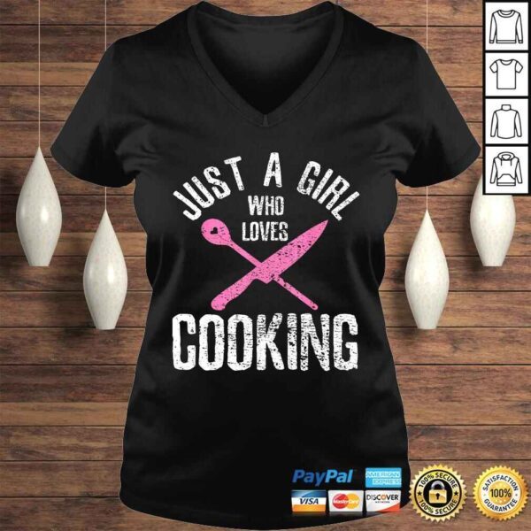 Funny Cook Just A Girl Who Loves Cooking Chef Vintage TShirt - Image 2