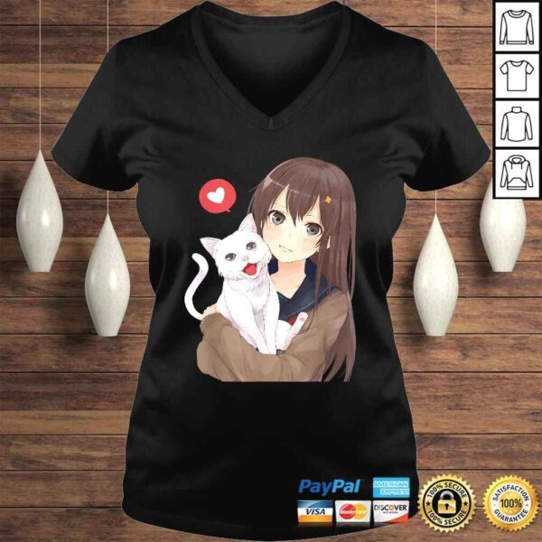 Funny Cute Anime Girl and Kitty CaTee Shirt - Image 2