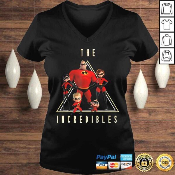 Funny Disney Pixar Incredibles Classic Family Shot Graphic V-Neck T-Shirt - Image 2