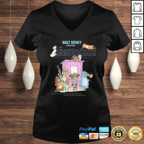 Funny Disney The Aristocats Cats Playing Piano V-Neck T-Shirt - Image 2