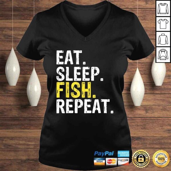 Funny Eat Sleep Fish Repeat Shirt - Image 2